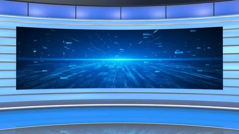 Virtual studio set.news studios background. Illustration