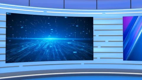 Virtual studio set.news studios background. Illustration