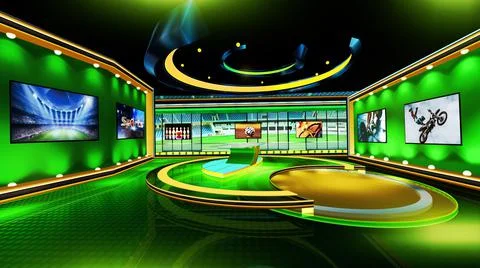 Virtual studio Sports Stock Illustration