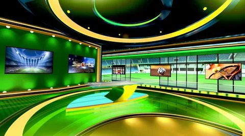 Virtual studio Sports Stock Illustration