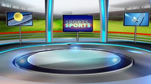 Virtual studio Sports Stock Illustration