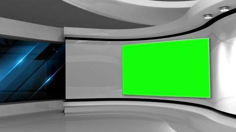 Virtual studio. Tv studio. News room. Wh... | Stock Video | Pond5