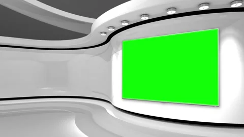 Virtual studio. Tv studio. News room. White studio. Green screen. Vídeos de archivo 152128851
