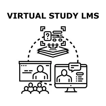 Virtual study learning management system concept Stock Illustration