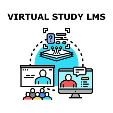Virtual study learning management system concept Stock Illustration