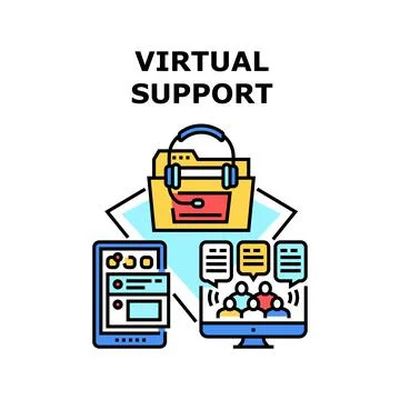 Virtual Support Vector Concept Color Illustration Stock Illustration