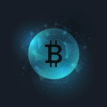 Virtual symbol of the Bitcoin crypto currency. Ilustración de archivo