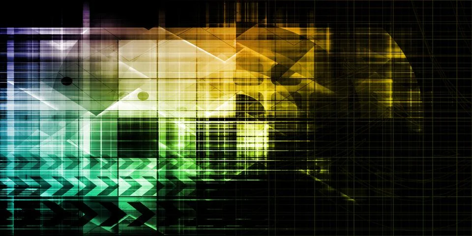 Virtual System Cyber Network Technology Innovation Stock Illustration