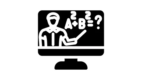 Virtual teacher education platform glyph icon animation Stock Footage 326731782