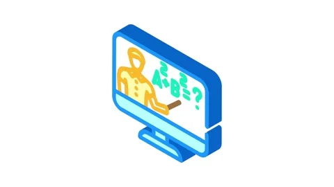 Virtual teacher education platform isometric icon animation Stock Footage 327277429