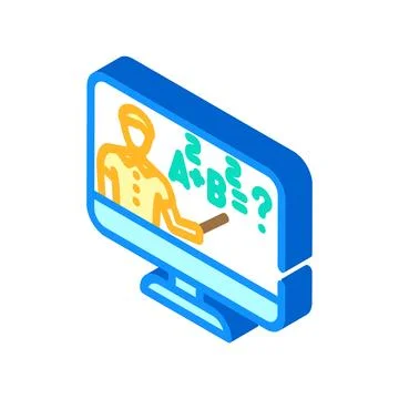 Virtual teacher education platform isometric icon vector illustration Stock Illustration
