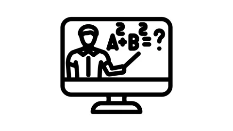 Virtual teacher education platform line icon animation Stock Footage 326749368