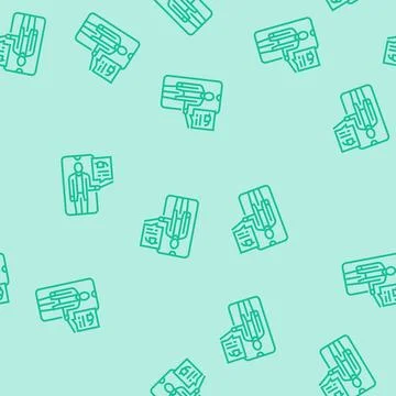 Virtual teacher education platform line seamless pattern イラスト素材