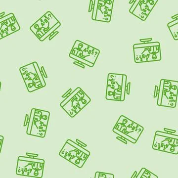 Virtual teacher education platform line vector seamless pattern イラスト素材