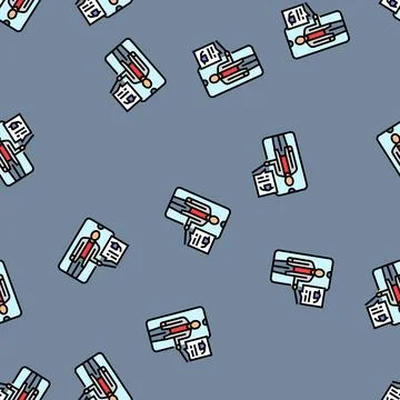 Virtual teacher education platform vector seamless pattern Stock Illustration