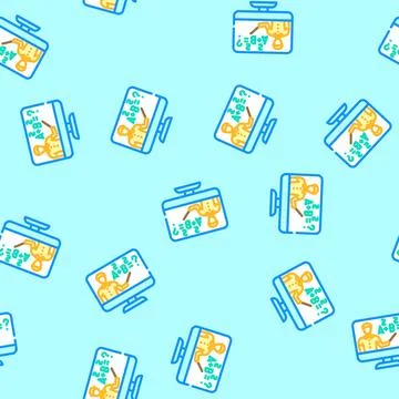 Virtual teacher education platform vector seamless pattern イラスト素材