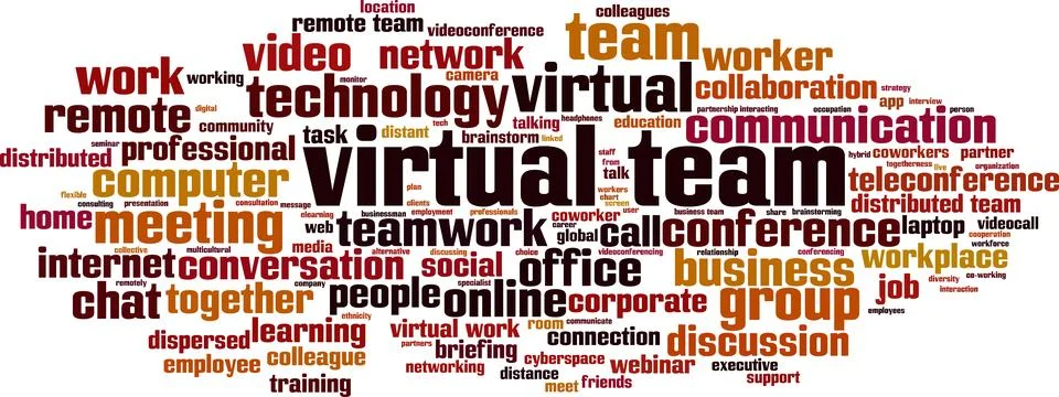 Virtual team word cloud 스톡 일러스트