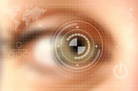 Virtual tech screen infographic blurred design 스톡 일러스트