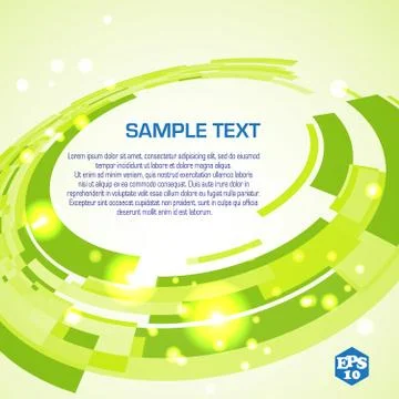 Virtual technological green disk with space for your business message Ilustración de archivo