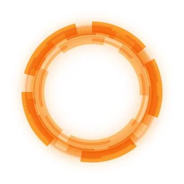Virtual technologies. A technological orange circle with a space in the cente Illustrazione stock