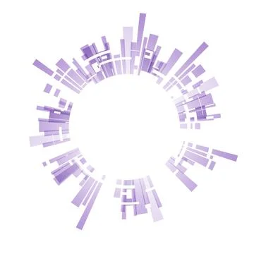 Virtual technologies. A technological purple circle with a space in the cente Illustrazione stock