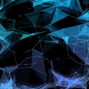 Virtual technology background with lines and grids points Illustrazione stock