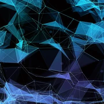 Virtual technology background with lines and grids points Illustrazione stock