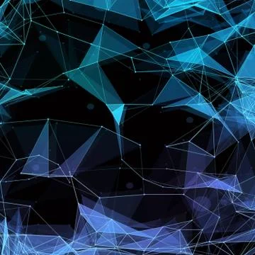 Virtual technology background with lines and grids points Illustrazione stock