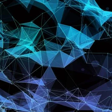 Virtual technology background with lines and grids points Illustrazione stock