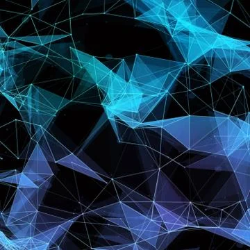 Virtual technology background with lines and grids points Illustrazione stock