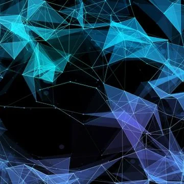 Virtual technology background with lines and grids points Illustrazione stock