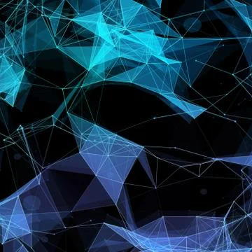 Virtual technology background with lines and grids points Illustrazione stock