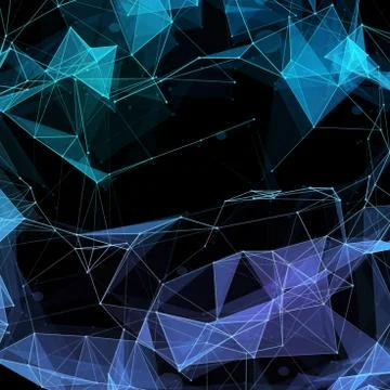 Virtual technology background with lines and grids points Illustrazione stock