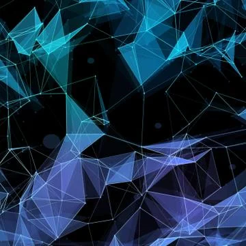 Virtual technology background with lines and grids points Illustrazione stock