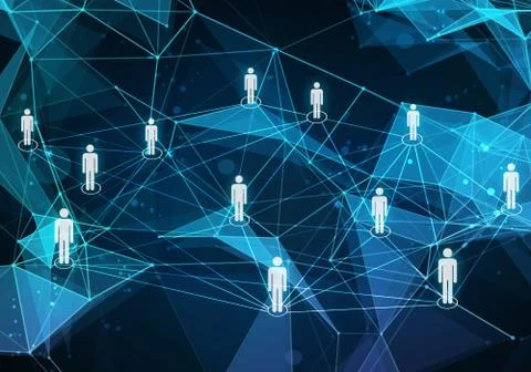 Virtual technology background with lines and grids points Illustrazione stock