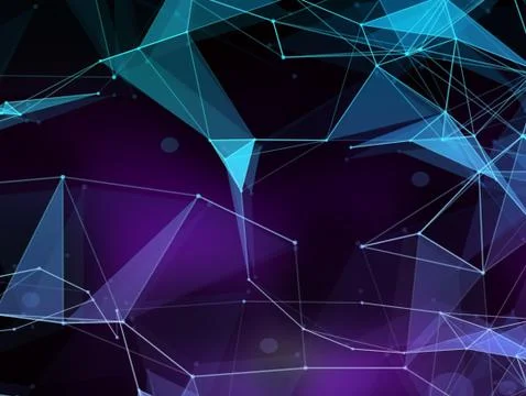 Virtual technology background with lines and grids points Illustrazione stock