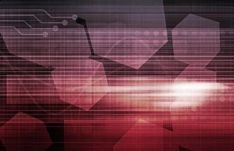 Virtual technology with data network stream art Illustration