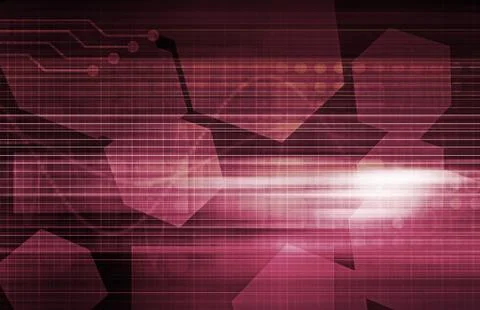 Virtual technology with data network stream art Stock Illustration