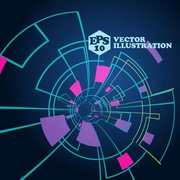 Virtual technology objects with space for your business message Stock Illustration