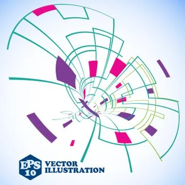 Virtual technology objects with space for your business message Ilustración de archivo