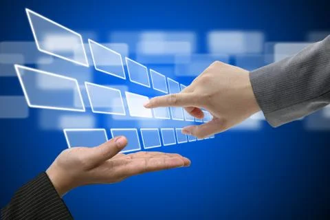 Virtual technology touch screen interface Stock Illustration