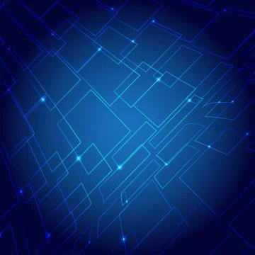 Virtual technology vector blue background gradient light center Stock Illustration