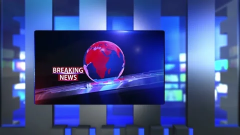 Virtual Television Studio Background 1 Stock Footage 141396020
