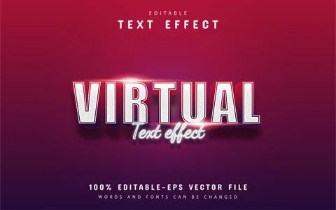Virtual text - 3d gadient style text effect 스톡 일러스트