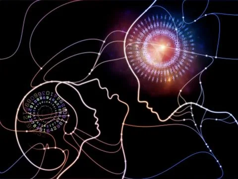 Virtual Thought Network Stock Illustration