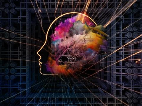 Virtual Thought Patterns Stock Illustration