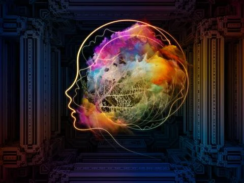 Virtual Thought Patterns Stock Illustration