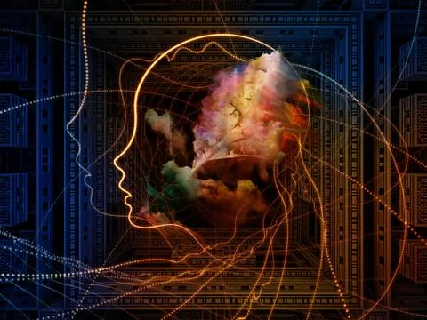 Virtual Thought Patterns Stock Illustration