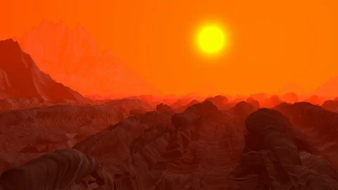 Virtual Time-lapse of a sunset on Planet Mars Stock Footage 90872541