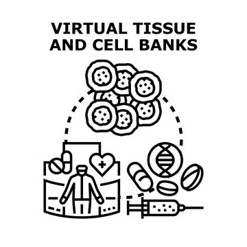 Virtual tissue and cell banks concept for healthcare Stock Illustration